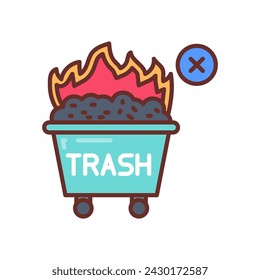 Burning Waste icon in vector. Logotype
