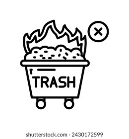 Burning Waste icon in vector. Logotype

