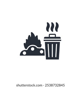 burning waste icon. vector.Editable stroke.linear style sign for use web design,logo.Symbol illustration.