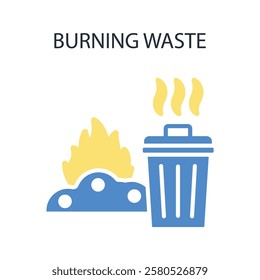 burning waste icon. vector.Editable stroke.linear style sign for use web design,logo.Symbol illustration.