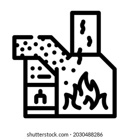 burning waste line icon vector. burning waste sign. isolated contour symbol black illustration