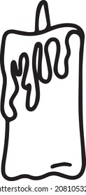 La vela de cera quemada. Ilustración vectorial dibujada a mano en estilo doodle