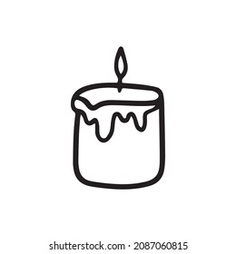 La vela de cera quemada. Ilustración vectorial dibujada a mano en estilo doodle