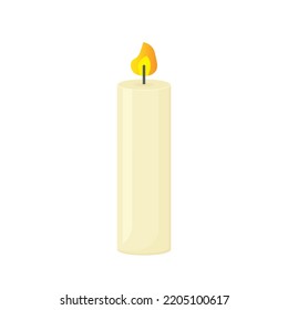 burning wax candle- vector illustration