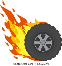 Burning Wheel Car Flames On Tire Stock Vector (Royalty Free) 1475676398 ...