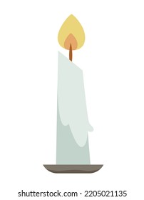 Quemando velas blancas. El elemento interior al estilo de las caricaturas.