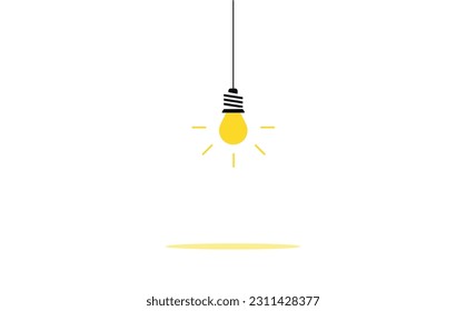 burning yellow light bulb.Ideas and creative thinking, analytical thinking concepts.