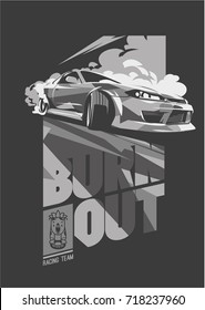 Burnout Car Japanese Drift Sport Street Stock Vector (Royalty Free ...