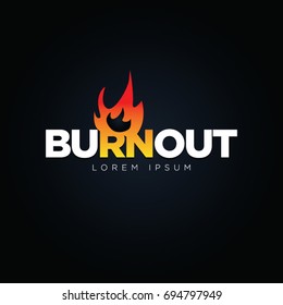 Burnout Fire Logo Design Symbol 