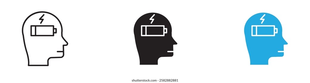 Burnout icon black white vector outline