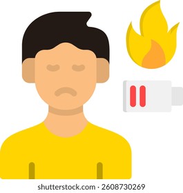 Burnout Icon Flat Vector Illustration