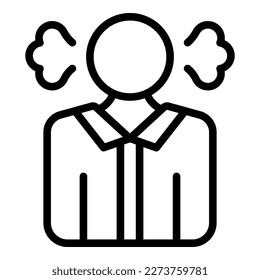 Burnout icon outline vector. Work stress. Sad person