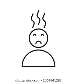 Burnout icon Simple thin line flat symbol