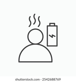Burnout icon in thin black lines