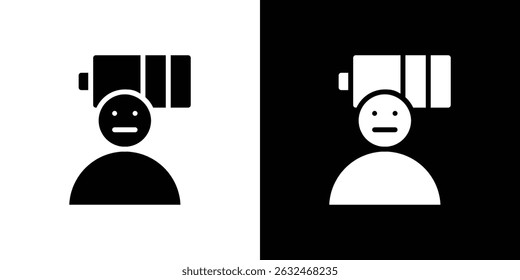 Burnout icon Vector in flat style. Collection silhouettes