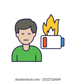 ícone de burnout com fundo branco vetor ilustração stock