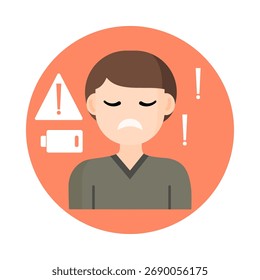 Burnout isolated on white background.