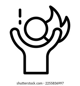 burnout line icon illustration vector graphic