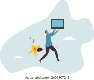 Burnout from overworked or pressure to finish within deadline, frustration or exhausted worker, despair employee or trouble.character for design.