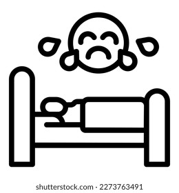 Burnout sleep icon outline vector. Job character. Work stress