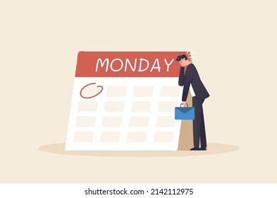 Burnout Syndrome. stress at work, emotional exhaustion, feeling drained, mentally depleted,
Has a negative attitude towards one's ability to work. 
Businessmen or workers are bored and hate Mondays.