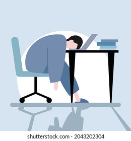 Burnout worker concept vector illustration.