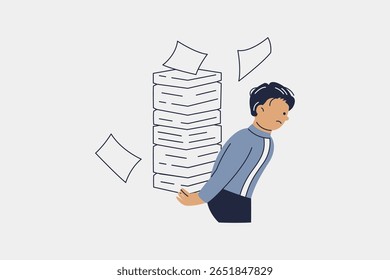Burnout and Workload at Work Illustration