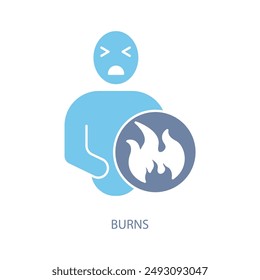 burns concept line icon. Simple element illustration.burns concept outline symbol design.