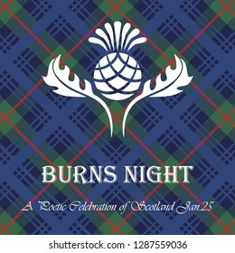 Burns Night Supper Card. Vector Illustration.