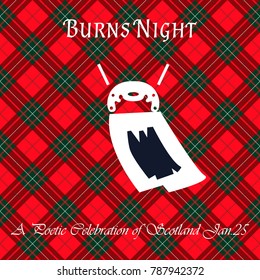 Burns Night Supper Card. Vector Illustration.
