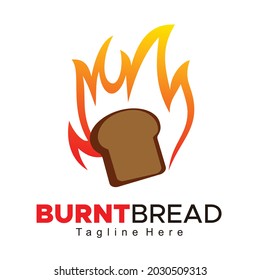 burnt bread logo vector design