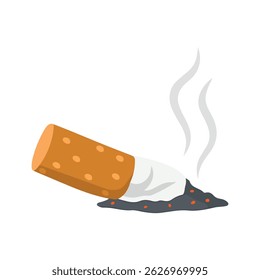 Burnt Cigarette Butt with Smoke stop