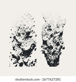 Burnt coal grunge vector texture, dark distressed surface, versatile design element for backgrounds, posters, and creative projects.