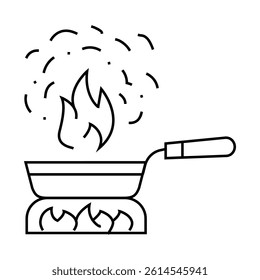burnt food line icon vector. burnt food sign. isolated contour symbol black illustration