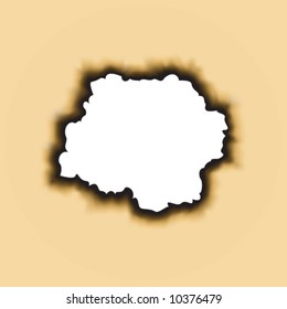 Burnt hole with space for text