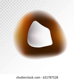 Burnt isolated hole in paper on transparent background