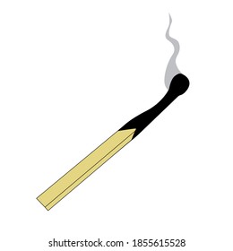 Burnt Match Vector Illustration Isolated On Stock Vector (Royalty Free ...