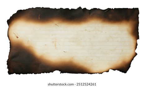Papel marrom velho isolado sobre fundo branco. Imagem retrô.
