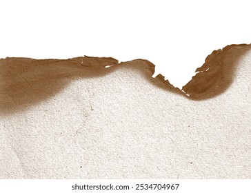 Textura de papel viejo quemado, borde de papel aislado en un fondo transparente	