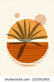 Arte de pared minimalista imprimible en color naranja quemado