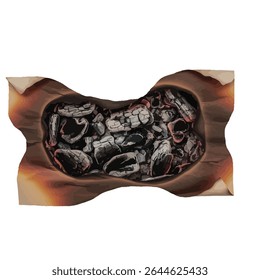 Burnt Paper Edge Isolated: Realistic Texture for Creative Design