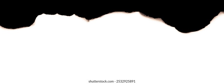 Ilustração de vetor realista de bordas de papel queimadas