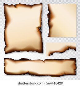 Burnt Paper scorched illustration isolated on transparent background