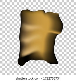 A burnt piece of paper . Vector illustration on an isolated background