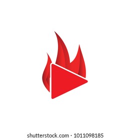 Burnt play button template vector