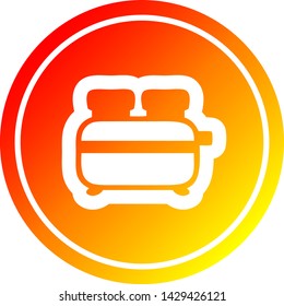 burnt toast circular icon with warm gradient finish