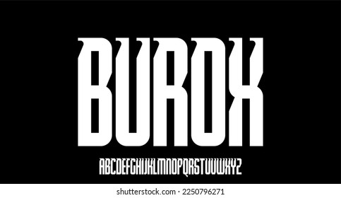 BUROX condensed modern font alphabetical vector set