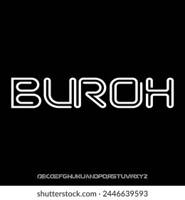 BUROX condensed modern font alphabetical vector set	