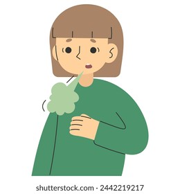 Burp 6 cute on a white background, vector illustration.
