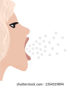 A burp from mouth of a beautiful girl vector illustration
